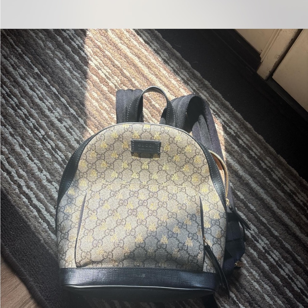 Gucci Black and Beige Men's Backpack